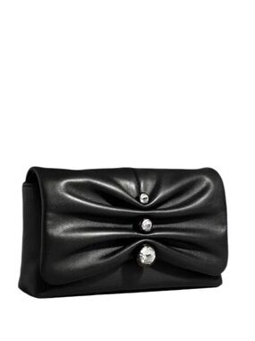 💕 Alexis Bittar Ruched Crystal Crossbody Bag Black